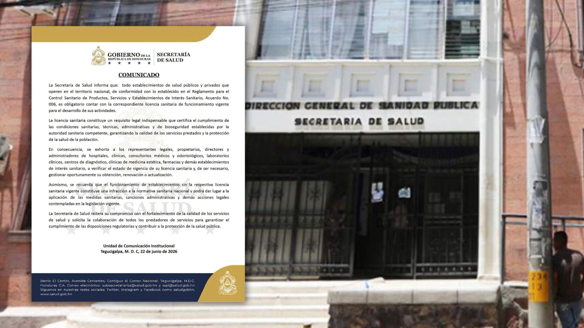 Comunicado de la Secretaría de Salud